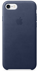 Чехол клип-кейс кожаный Apple Leather Case для iPhone 7/8, тёмно-синий цвет (MQH82ZM/A)