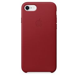 Чехол клип-кейс кожаный Apple Leather Case для iPhone 7/8, (PRODUCT)RED красный цвет (MQHA2ZM/A)