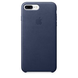 Чехол клип-кейс кожаный Apple Leather Case для iPhone 7 Plus/8 Plus, тёмно-синий цвет (MQHL2ZM/A)