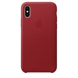Чехол клип-кейс кожаный Apple Leather Case для iPhone X, (PRODUCT)RED красный (MQTE2ZM/A)