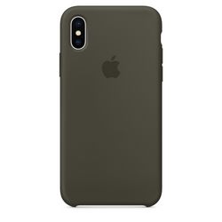Чехол клип-кейс силиконовый Apple Silicone Case для iPhone X, тёмно-оливковый цвет (MR522ZM/A)