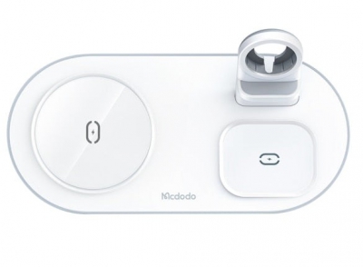 Беспроводная зарядная станция на три устройства McDodo CH-7060 для iPhone/Apple Watch/Airpods (белая)