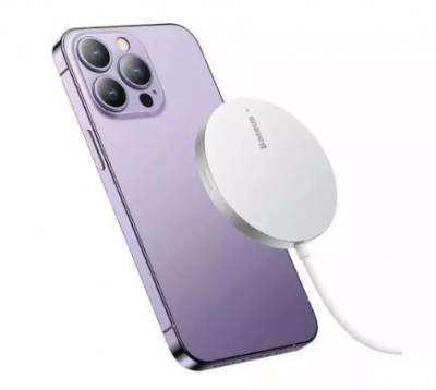 Магнитное беспроводное зарядное устройство Baseus Simple Mini3 Magnetic Wireless Charger 15W (CCJJ040012) Белое