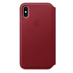 Чехол-книжка кожаный Apple Leather Folio для iPhone XS, (PRODUCT)RED красный (MRWX2ZM/A)
