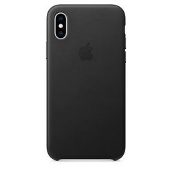 Чехол клип-кейс кожаный Apple Leather Case для iPhone XS, чёрный цвет (MRWM2ZM/A)