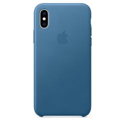 Чехол клип-кейс кожаный Apple Leather Case для iPhone XS, цвет «лазурная волна» (MTET2ZM/A)