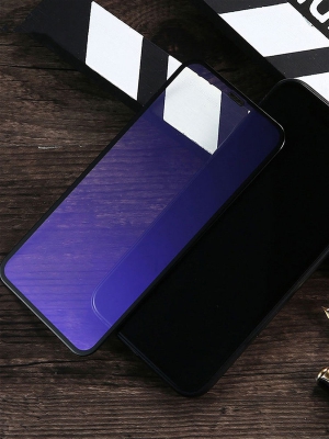 Защитное стекло 3D CTI Anti Blue для iPhone XR/11 черное на полный экран (с голубым оттенком)