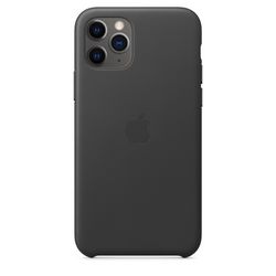Чехол клип-кейс кожаный Apple Leather Case для iPhone 11 Pro, чёрный цвет (MWYE2ZM/A)