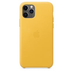 Чехол клип-кейс кожаный Apple Leather Case для iPhone 11 Pro, цвет «лимонный сироп» (MWYA2ZM/A)