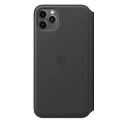 Чехол-книжка кожаный Apple Leather Folio для iPhone 11 Pro Max, чёрный цвет (MX082ZM/A)
