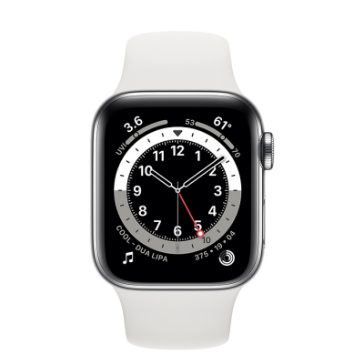 Apple Watch Series 6 Cellular, 40 мм, корпус из нержавеющей стали серебристого цвета, без ремешка (M0DC3)