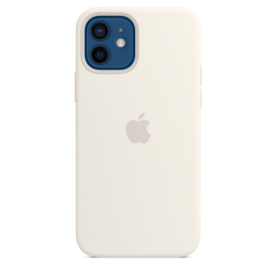 Чехол клип-кейс силиконовый Apple Silicone Case MagSafe для iPhone 12/12 Pro, белый цвет (MHL53ZE/A)