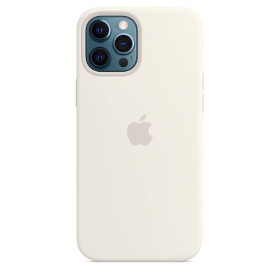 Чехол клип-кейс силиконовый Apple Silicone Case MagSafe для iPhone 12 Pro Max, белый цвет (MHLE3ZE/A)