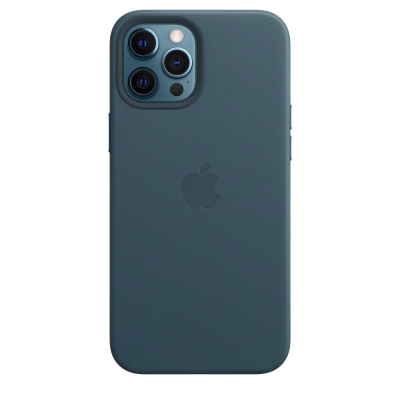 Чехол клип-кейс кожаный Apple Leather Case MagSafe для iPhone 12 Pro Max, цвет «балтийский синий» (MHKK3ZE/A)
