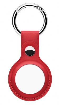 Чехол подвеска с кольцом iNeez для ключей для Airtag (экокожа, красный)