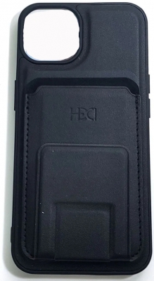 Чехол накладка Creative case с отсеком для карточки и подставкой для iPhone 13 Pro (черный)