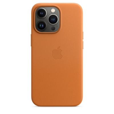 Чехол клип-кейс кожаный Apple Leather Case MagSafe для iPhone 13 Pro, цвет «золотистая охра» (MM193ZE/A)