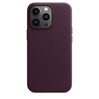 Чехол клип-кейс кожаный Apple Leather Case MagSafe для iPhone 13 Pro, цвет «тёмная вишня» (MM1A3ZE/A)