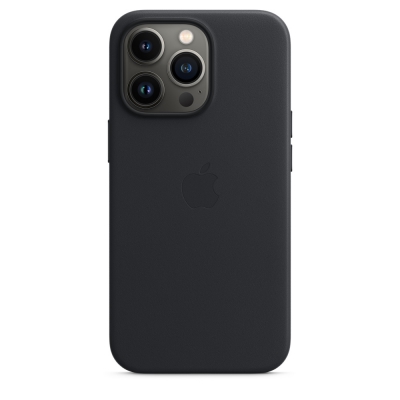 Чехол клип-кейс кожаный Apple Leather Case MagSafe для iPhone 13 Pro, цвет «тёмная ночь» (MM1H3ZE/A)