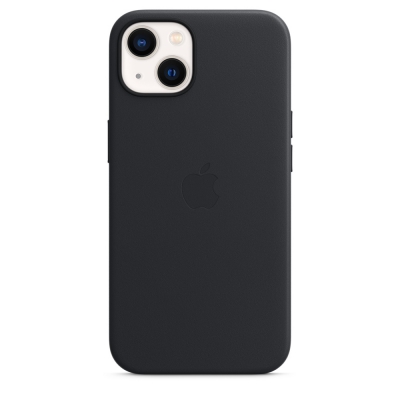Чехол клип-кейс кожаный Apple Leather Case MagSafe для iPhone 13 Pro, цвет «тёмная ночь» (MM183ZE/A)