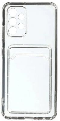 Чехол накладка силиконовый CTI для Samsung Galaxy A33 (SM-A336) с защитой объектива камеры и карманом для карт (прозрачный)