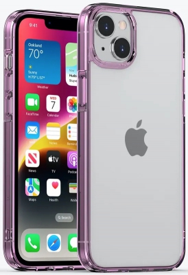 Чехол накладка Gurdini Alba Series Protective для iPhone 14 (фиолетовый полупрозрачный)