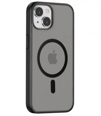 Чехол накладка противоударный Gurdini Shockproof с поддержкой Magsafe для iPhone 14 Plus (черный)