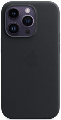 Чехол клип-кейс кожаный Apple Leather Case MagSafe для iPhone 14 Pro, цвет «тёмная ночь» (MPPG3ZM/A)