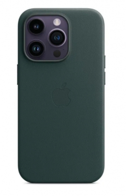 Чехол клип-кейс кожаный Apple Leather Case MagSafe для iPhone 14 Pro, цвет Forest Green «Зеленый лес» (MPPH3ZM/A)