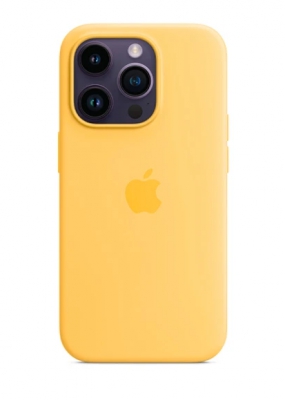 Чехол клип-кейс силиконовый Apple Silicone Case MagSafe для iPhone 14 Pro, цвет «Sunglow». солнечный свет (MPTM3ZE/A)