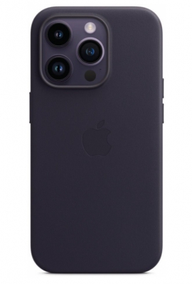 Чехол клип-кейс кожаный Apple Leather Case MagSafe для iPhone 14 Pro, цвет Ink «темно-фиолетовый» (MPPJ3ZM/A)