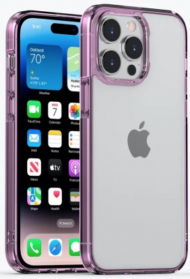 Чехол накладка Gurdini Alba Series Protective для iPhone 14 Pro Max (фиолетовый полупрозрачный)