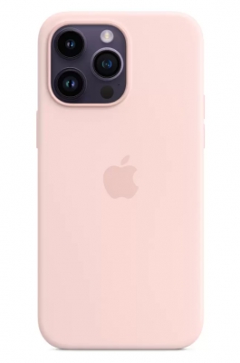 Чехол клип-кейс силиконовый Apple Silicone Case MagSafe для iPhone 14 Pro Max, цвет Chalk Pink «розовый мел» (MPTT3ZM/A)