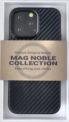 Чехол карбоновый K-DOO MAG CARBON NOBLE COLLECTION c поддержкой MagSafe для iPhone 14 Pro Max (черный)