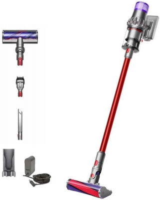 Вертикальный пылесос Dyson V15 Origin Fluffy (SV51), железный никель/красный