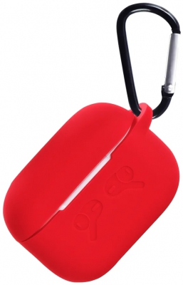 Чехол для Airpods Pro 2 Gurdini прорезиненный soft touch c карабином (красный)