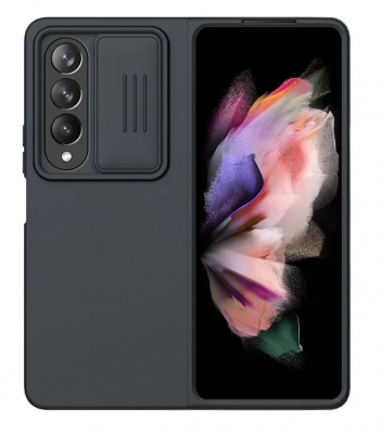 Чехол накладка Nillkin CamShield Silky silicone case для Samsung Galaxy Z Fold 4 (черный)