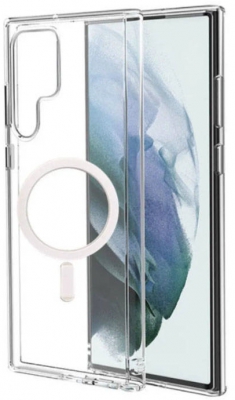 Чехол накладка из плотного силикона MUTURAL с поддержкой MagSafe для Samsung Galaxy S23 Plus (прозрачный)