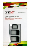 SIM-Адаптер ONEXT,комплект 3 в 1,черный