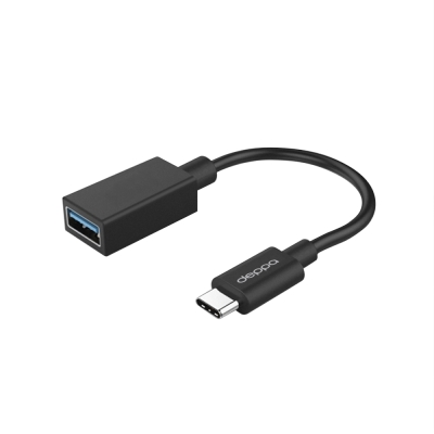 Адаптер Deppa 72208 USB to Type-C 3.0/0.15m/5 Гбит/сек (черный)