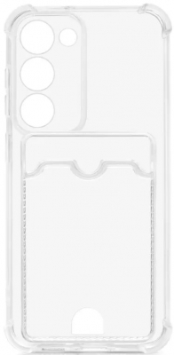 Чехол накладка силиконовая CTI для Samsung Galaxy A24 с карманом для карт (прозрачный)