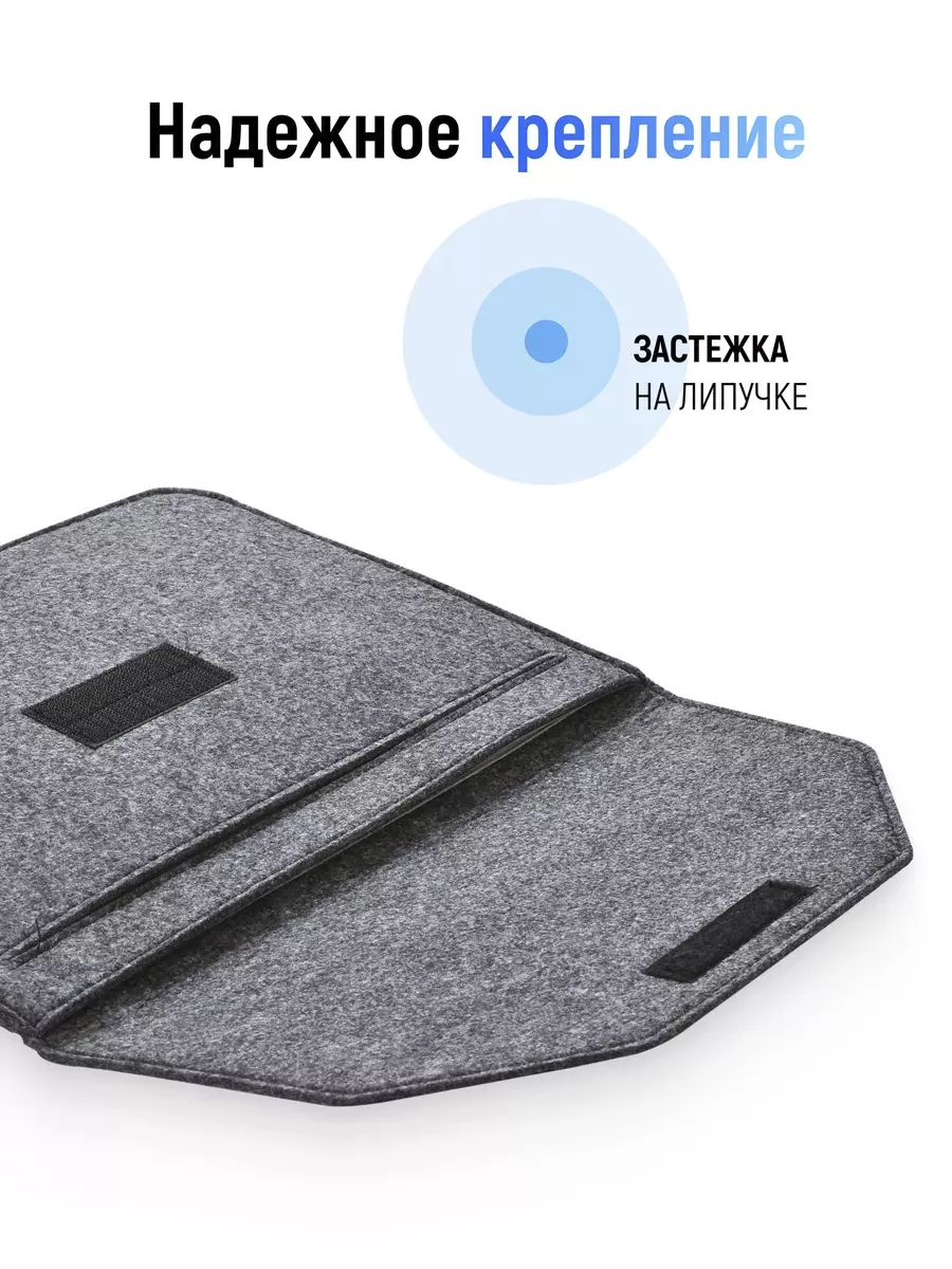 Чехол конверт Gurdini Felt Envelope для Macbook Air 13/Pro 13/Pro 14 (черный)
