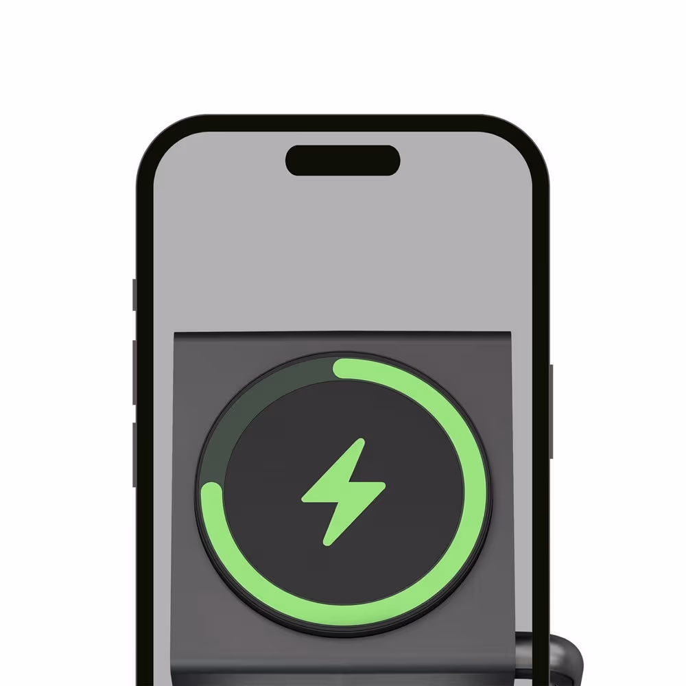 Беспроводная зарядная станция на два устройства VLP Zen Charger 2in1 1092015 с поддержкой MagSafe Qi2.2 25W для iPhone/Airpods (серый)