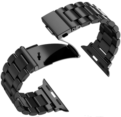 Блочный браслет Gurdini Classic Metal Series для Apple Watch 44/45/46/49 мм Black (черный)