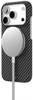 Чехол ультратонкий кевларовый VLP Kevlar Case с поддержкой MagSafe для iPhone 17 Pro Max (черный)