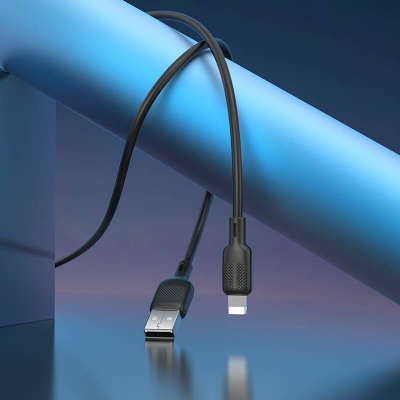 Кабель USB-A to Lightning BOROFONE BX113 2,4A 2м (черный)
