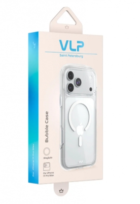 Чехол противоударный VLP  Bubble Case с поддержкой MagSafe для iPhone 17 Pro Max (прозрачный, белый)