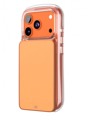 Чехол противоударный VLP  Bubble Case с поддержкой MagSafe для iPhone 17 Pro Max (прозрачный, оранжевый)