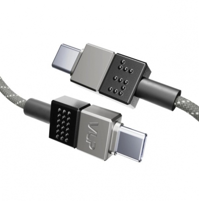 Кабель из износостойкой нейлоновой оплетки магнитный VLP NEO Type-C to Type-C 1.5m 100W 1037003 (Phantom, Фантом)