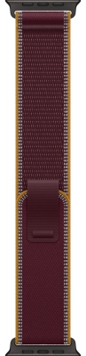 Часы Apple Watch Ultra 4 Cellular, 49 мм, корпус из титана чёрного цвета, браслет Trail бордового цвета, размер S/M (MJC34)